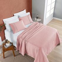 Cobre leito Nobless king 03 Peças Micropercal 200 fios com detalhe em bordado inglês