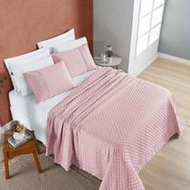 Cobre leito Nobless Queen 03 Peças Micropercal 200 fios com detalhe em bordado inglês