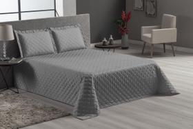 Cobre Leito Para Cama Casal Queen 4 Peças Matelado Cinza