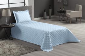 Cobre Leito Para Cama Solteiro 3 Peças Matelado Azul Claro