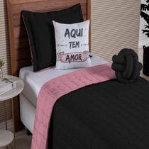 Cobre Leito Paris Cama Solteiro Colcha Dupla Face 5 Peças Cores