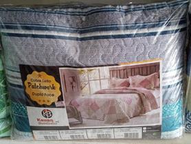 Cobre leito patchwork dupla face Queen Cobre leito patchwork dupla face Queen