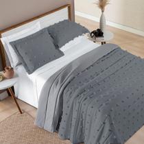 Cobre Leito Poppy Queen 03 Peças - Cinza