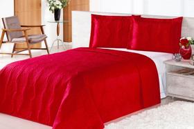 Cobre Leito Pratic Rosas Queen 3 Pecas - Vermelho