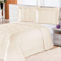 Cobre Leito Pratic Rosas Solteiro 2 Pecas - Palha