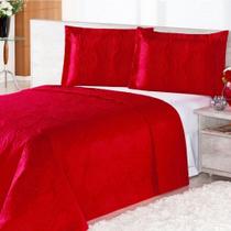 Cobre Leito Pratic Rosas Solteiro 2 Pecas - Vermelho