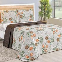 Cobre Leito Quarto Casal Cama Queen Estampado 3 Peças Algodão Dupla Face Sófia Boz Matelado com Porta Travesseiro