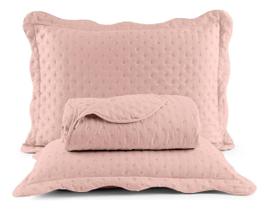 Cobre Leito Queen 03Pçs Com Porta Travesseiro 300 Fios Rosê Cobre Leito Queen 03Pçs Com Porta Travesseiro 300 Fios Rosê