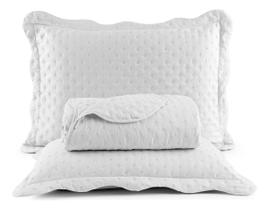 Cobre Leito Queen 03Pçs Porta Travesseiro 300 Fios Branco Cobre Leito Queen 03Pçs Porta Travesseiro 300 Fios Branco
