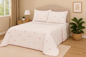 Cobre Leito Queen 3 Peças Conforto e Sofisticação Lacinhos