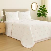 Cobre Leito Queen 3 Peças Toque Suave Essencialle Lacinhos