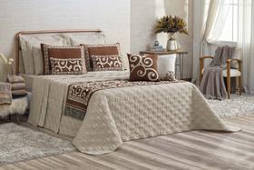 Cobre Leito Queen 3 Peças Turin 180 Fios Estampado Sofisticado Luxo