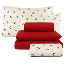 Cobre Leito Queen 6 Peças Colcha Piquet Estampada Algodão