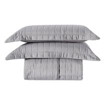 Cobre Leito Queen Basic 300 Fios 7 Peças - Cinza Leaves Cobre Leito Queen Basic 300 Fios 7 Peças - Cinza Leaves