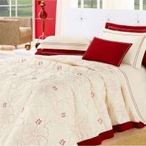 Cobre Leito Queen Belle Vermelho 5 Peças Cobre Leito Queen Belle Vermelho 5 Peças