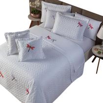 Cobre Leito Queen Bordado 03 Peças Cobre Leito Queen Bordado 03 Peças