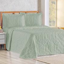 Cobre Leito Queen Bouti Mavie Floral 180 Fios 3 Peças - Verde Malva - 100% Poliéster Cobre Leito Queen Bouti Mavie Floral 180 Fios 3 Peças - Verde Malva - 100% Poliéster