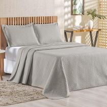 Cobre Leito Queen Bouti Mavie Geométrico 180 Fios 3 Peças - Cinza Cobre Leito Queen Bouti Mavie Geométrico 180 Fios 3 Peças - Cinza