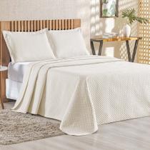 Cobre Leito Queen Bouti Mavie Geométrico 180 Fios 3 Peças - Marfim - 100% Poliéster Cobre Leito Queen Bouti Mavie Geométrico 180 Fios 3 Peças - Marfim - 100% Poliéster