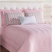 Cobre Leito Queen Chevron 7 Peças Rose Casaborda - Everhome