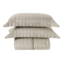 Cobre Leito Queen Colcha 03 Pçs Percal 300 Fios Dupla Face Matelado