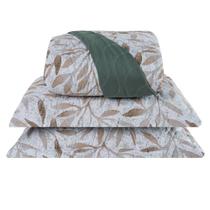 Cobre Leito Queen Colori Dupla Face 200 Fios 3 Peças - Outono Verde Cobre Leito Queen Colori Dupla Face 200 Fios 3 Peças - Outono Verde