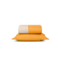 Cobre Leito Queen Comfy Dupla Face Lavive Açafrão e Bege