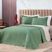 Cobre Leito Queen Dallas 200 Fios Dupla Face 3 Peças - Verde - Micropercal 100% Poliester Cobre Leito Queen Dallas 200 Fios Dupla Face 3 Peças - Verde - Micropercal 100% Poliester