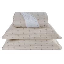 Cobre Leito Queen Decor Bordado 200 Fios 3 Peças - Avela Cobre Leito Queen Decor Bordado 200 Fios 3 Peças - Avela