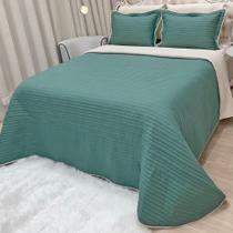 Cobre Leito Queen Dual Micropercal 200 Fios Dupla Face 3 Peças - Esmeralda