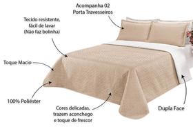 Cobre Leito Queen Dupla Face Clara 3 peças Cobre Leito Queen Dupla Face Clara 3 peças