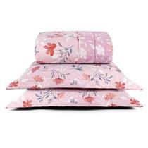 Cobre Leito Queen Dupla Face Sublime 400 Fios Micropercal Flora