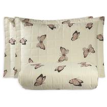 Cobre Leito Queen Essencialle 150 Fios 3 Peças Borboletas