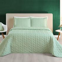 Cobre Leito Queen Florency Micropercal 200 fios 3pç 100% Poliéster - Verde