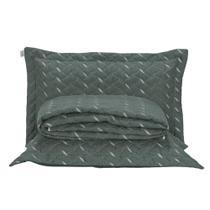 Cobre Leito Queen Heitor Bordado Hipercal 400 Fios 3 Peças - Verde Militar - 100% Poliéster