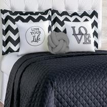 Cobre Leito Queen Isabela Cinza Casaborda 8 Peças