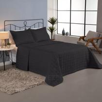 Cobre Leito Queen Matelado Dupla Face 3 Peças Colcha 400 Fios Hipercal Aveludado Porta Travesseiro Premium