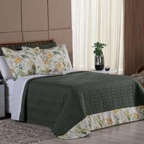 Cobre Leito Queen Ornari 150 Fios Algodão 4 Peças - Verde Musgo Cobre Leito Queen Ornari 150 Fios Algodão 4 Peças - Verde Musgo