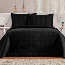 Cobre Leito Queen Plata Percal 200 Fios 3 Peças - Preto