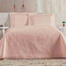 Cobre Leito Queen Plata Percal 200 Fios 3 Peças - Rosa Claro