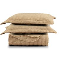 Cobre Leito Queen Plissê Seersucker E Matelado Ultrassônico 03 Peças 100% Poliéster - Mel