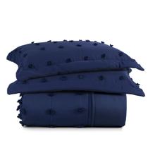 Cobre Leito Queen Poppy 300 Fios 3 Peças - Marinho - Micropercal 100% Poliester