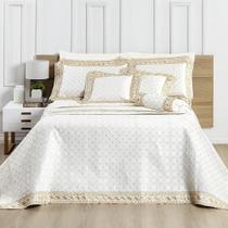 Cobre Leito Queen Royale Percal 200 Fios Algodão 6 Peças - Off White Cobre Leito Queen Royale Percal 200 Fios Algodão 6 Peças - Off White