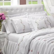 Cobre Leito Queen Size 100%Algodão Daphane Bordado Super Cobre Leito Queen Size 100%Algodão Daphane Bordado Super