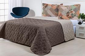 Cobre Leito Quenn 3 Peças Microfibra Dupla Face Patchwork