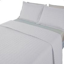 Cobre Leito Riviera Colcha Percal 300 Fios Casal 3 Peças Dupla Face