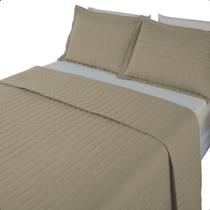 Cobre Leito Riviera Colcha Percal 300 Fios Casal 3 Peças Dupla Face