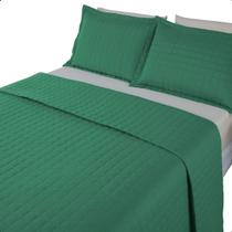 Cobre Leito Riviera Colcha Percal 300 Fios Queen Size 3 Peças Dupla Face