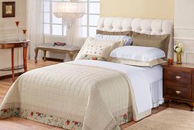 Cobre leito romanza queen 5 pecas - palha