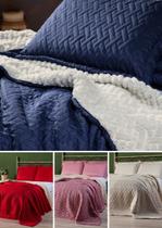 cobre leito sherpa queen 03 peças ultrassonico cores 240cm x 220cm matelado cobre leito sherpa queen 03 peças ultrassonico cores 240cm x 220cm matelado